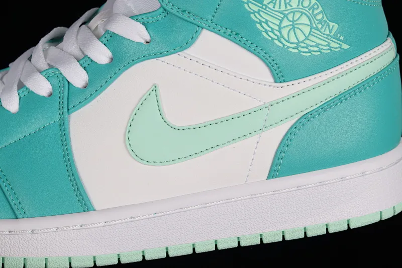 All categories Air Jordan Jordan series basketball shoes Air Jordan 1 Mid Air Jordan 1 Mid SE "Marine Green" AJ1 Joe 1 white cyan Zhongbang basketball shoes DV2229-300